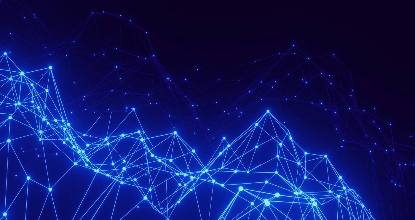 Abstract blue network of connected points