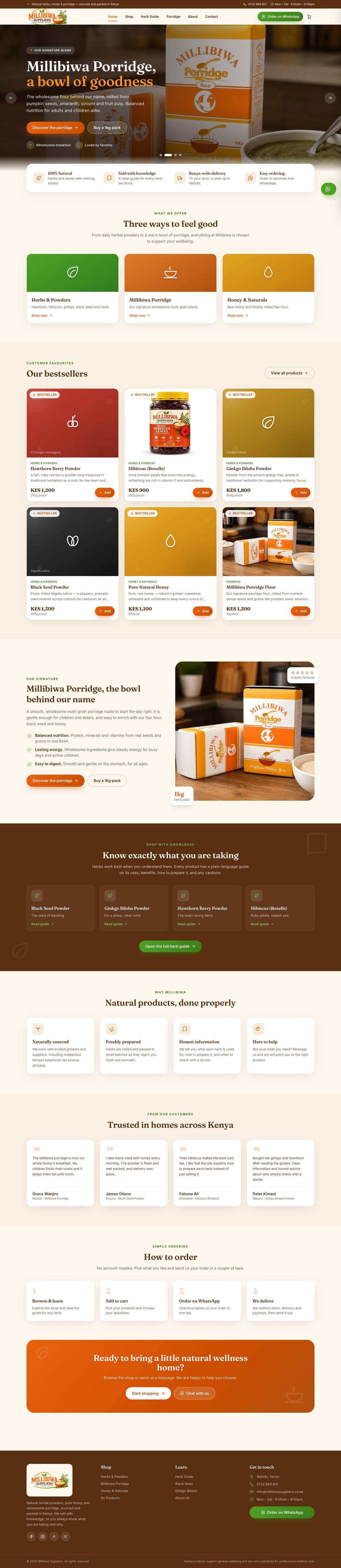 Millibiwa Suppliers website